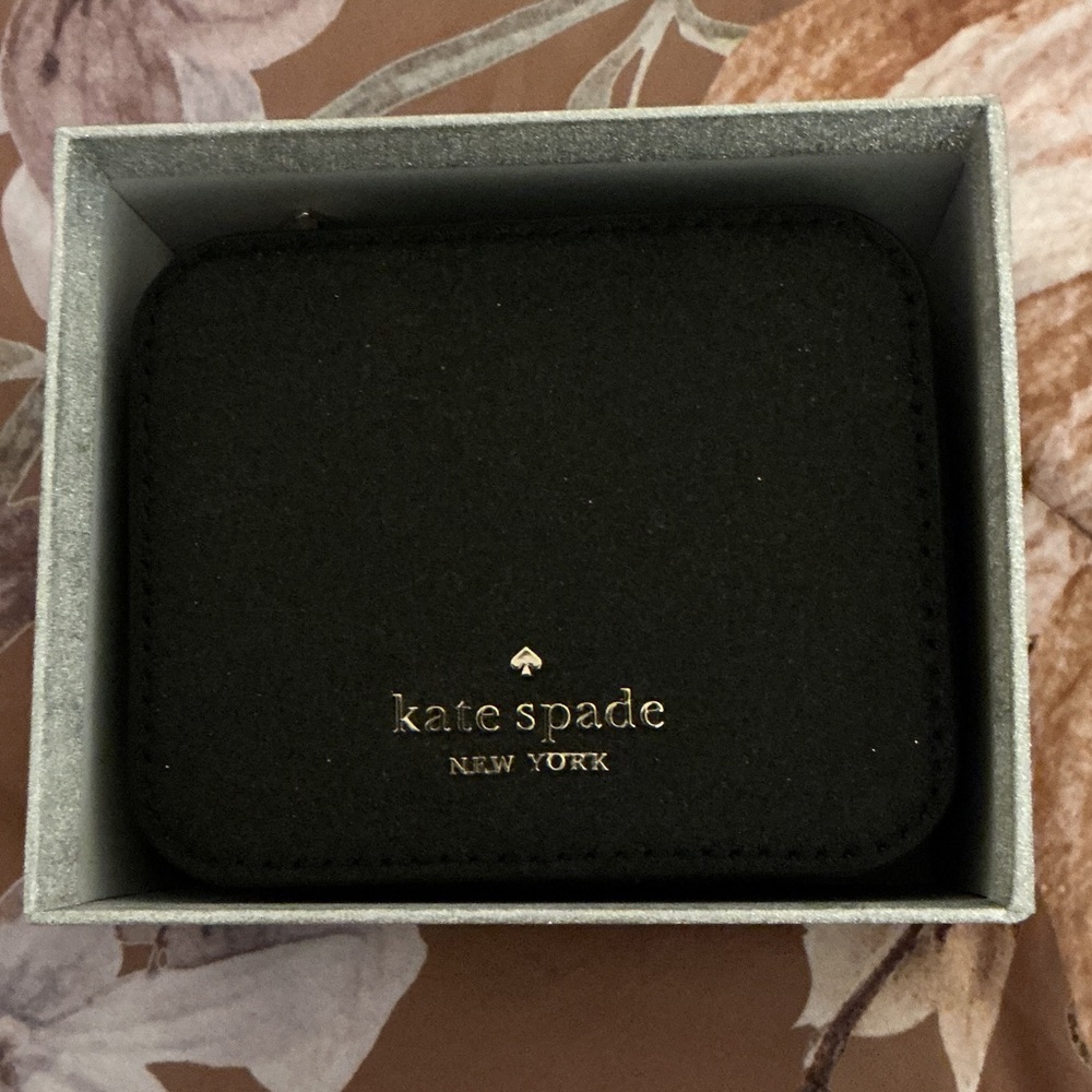 Kate Spade Black and Gold Glitter Jewelry Box NEW